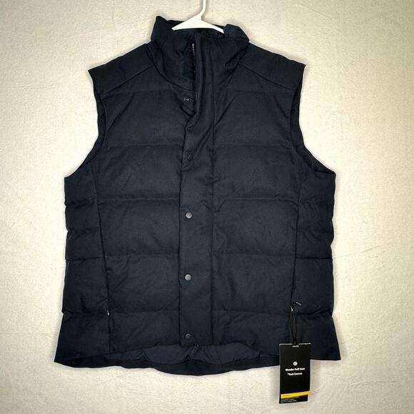 Lululemon Wunder Puff Vest Button Zipper Tech Canvas TRNV Navy Blue Men Large - Picture 1 of 16